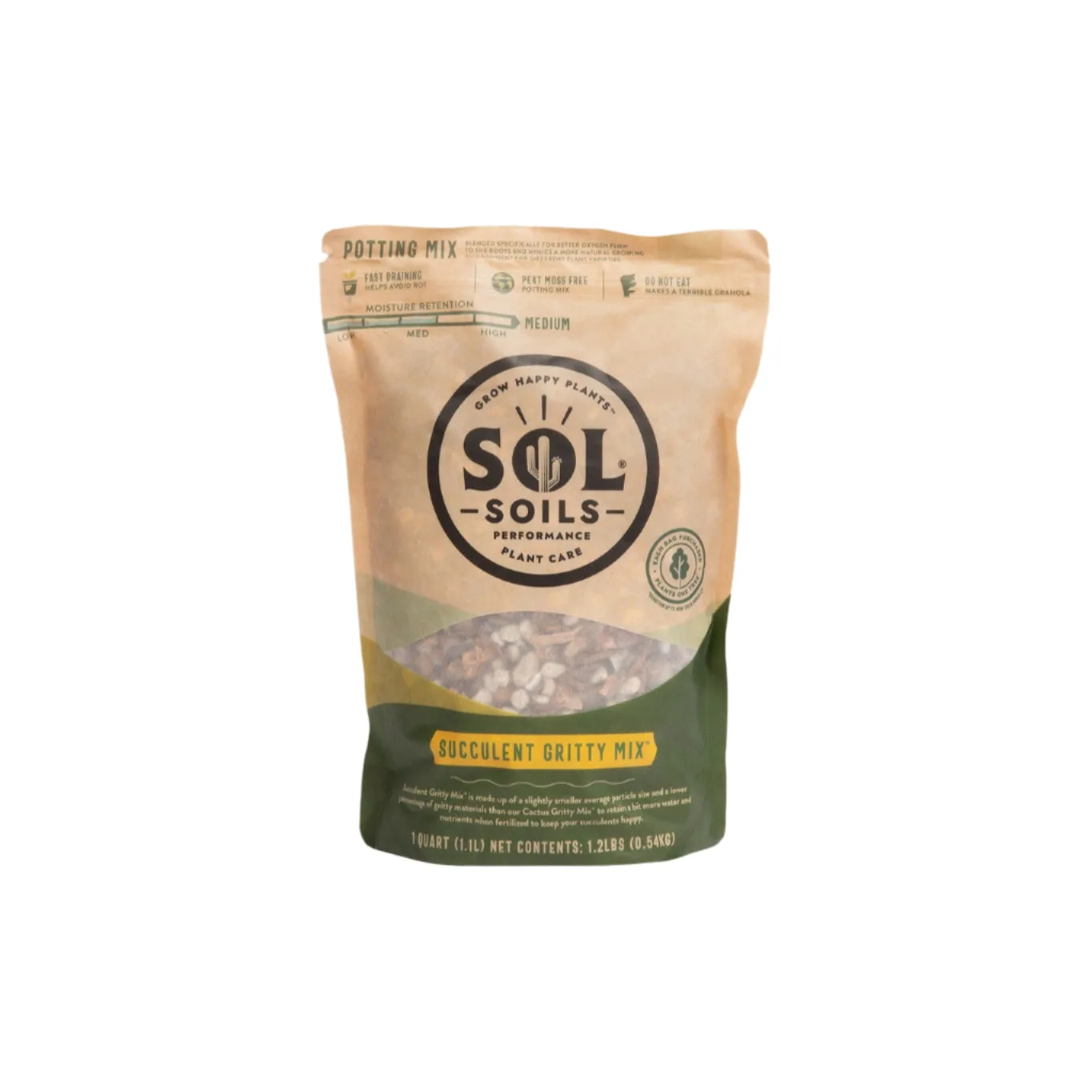 Sol Soils Succulent Gritty Mix in its labeled kraft bag.